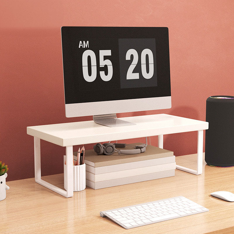 SOGA 50cm White Computer Monitor Elevated Stand Desktop Support Station Rack • LUZ-Level005