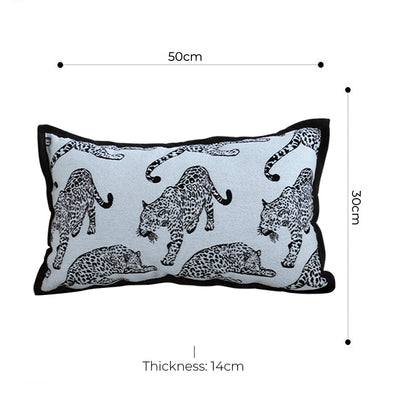 SOGA 2X 30cm Throw Pillow White &  Black Leopard Light Luxury Lumbar Decorative Cushion for Living Room LUZ-FrenchCushion296X2