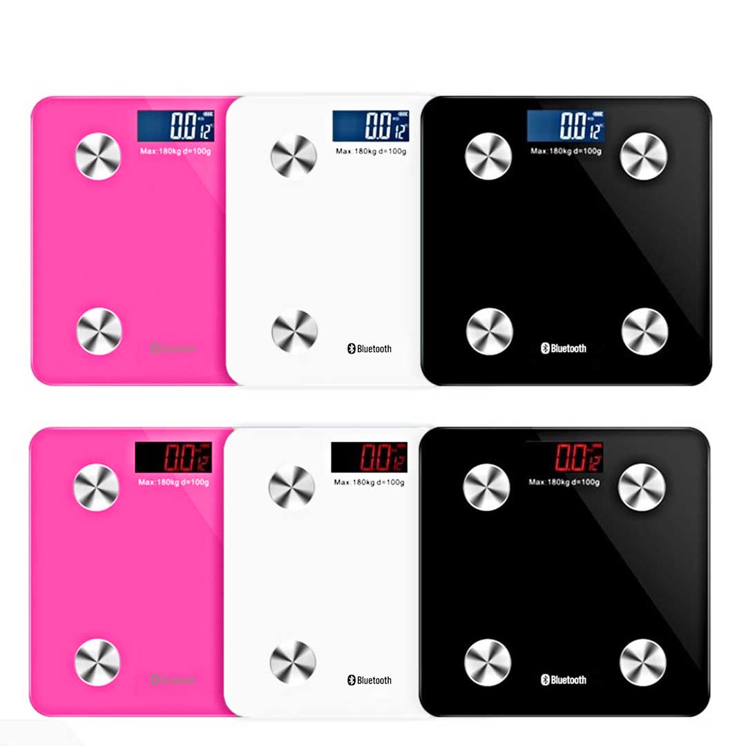 SOGA 2X Wireless Bluetooth Digital Body Fat Scale Bathroom Health Analyser Weight Black/Pink • LUZ-BodyFatScaleBluetoothBLK-PNK