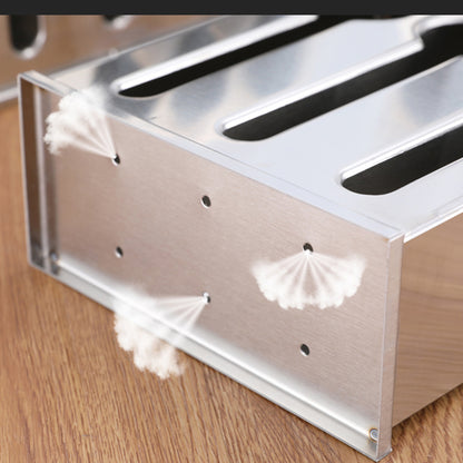 SOGA 2X Stainless Steel Buffet Restaurant Spoon Utensil Holder Storage Rack 3 Holes • LUZ-CutleryHolder4630X2