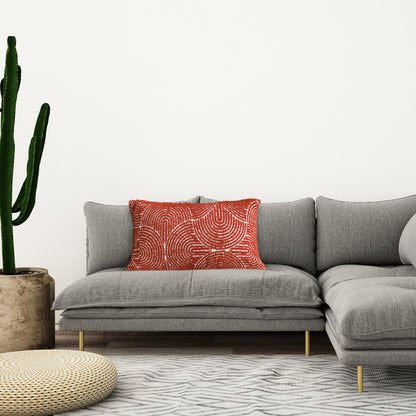 SOGA 30cm Cinnabar Pillow Perfect Burnt Indoor/Outdoor Corded ThrowRed Set Lumbar Throw Pillow • LUZ-FrenchCushion219