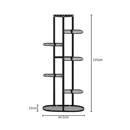 SOGA 2X 7 Tier 8 Pots Black Metal Plant Rack Flowerpot Storage Display Stand Holder Home Garden Decor • LUZ-FPotH23X2
