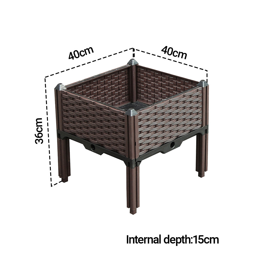 SOGA 40cm Raised Planter Box Vegetable Herb Flower Outdoor Plastic Plants Garden Bed with Legs • LUZ-PlantBox1E