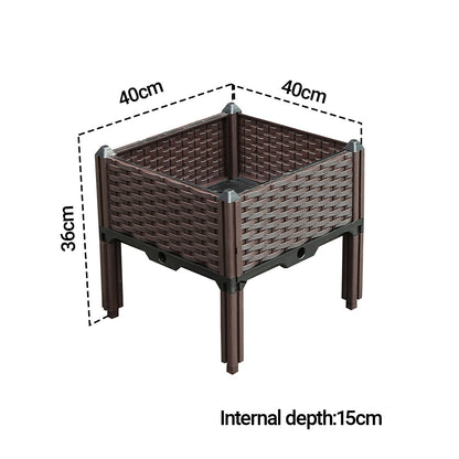 SOGA 40cm Raised Planter Box Vegetable Herb Flower Outdoor Plastic Plants Garden Bed with Legs • LUZ-PlantBox1E