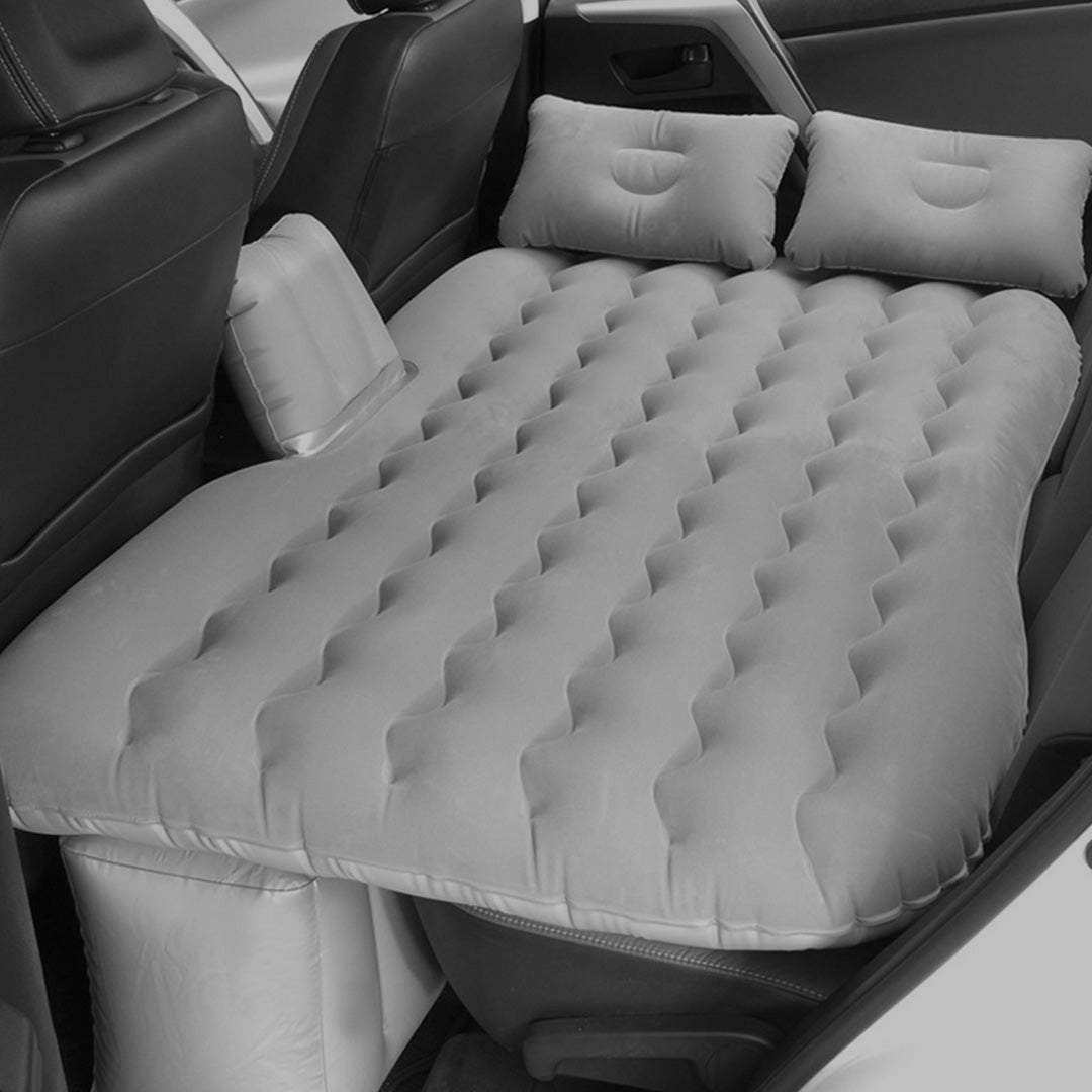 SOGA Grey Ripple Inflatable Car Mattress Portable Camping Air Bed Travel Sleeping Kit Essentials • LUZ-CarMat006