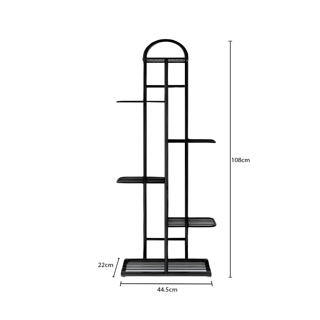 SOGA 2X 6 Tier 7 Pots Black Metal Plant Stand Flowerpot Display Shelf Rack Indoor Home Office Decor • LUZ-FPotH04X2