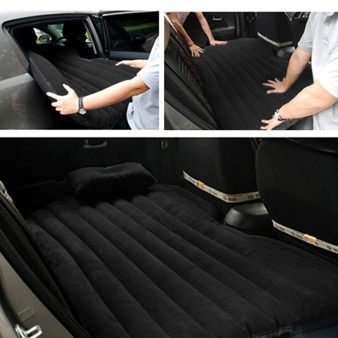 SOGA 2X Inflatable Car Mattress Portable Travel Camping Air Bed Rest Sleeping Bed Black • LUZ-CarMatBlackX2