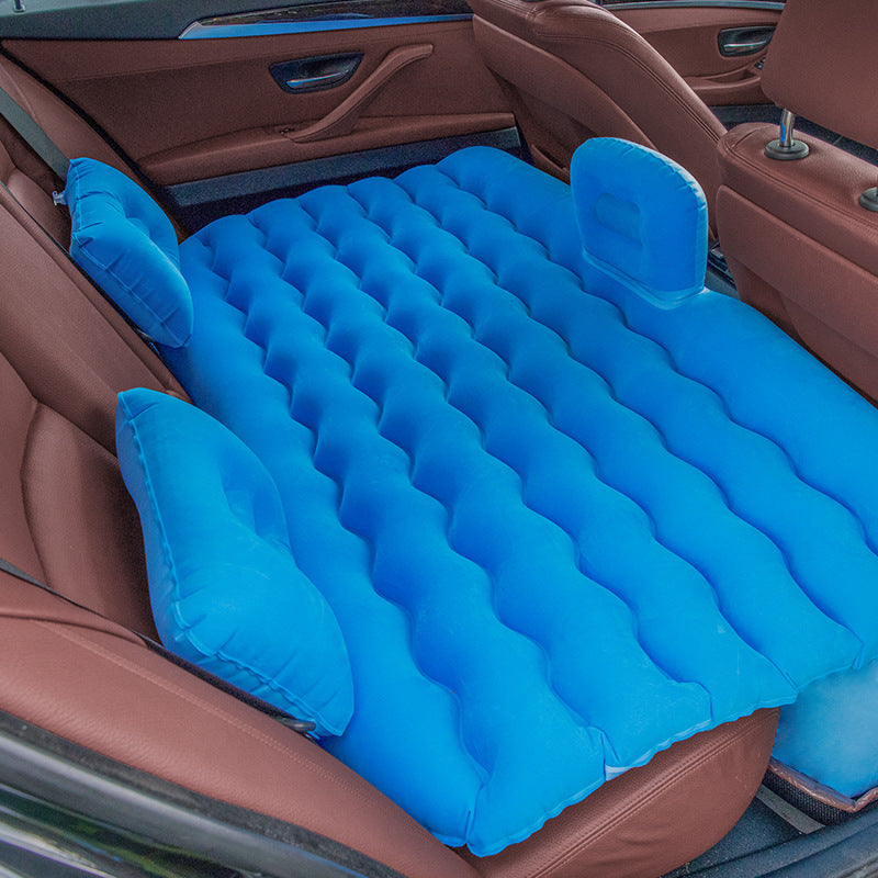 SOGA 2X Blue Ripple Inflatable Car Mattress Portable Camping Air Bed Travel Sleeping Kit Essentials • LUZ-CarMat008X2