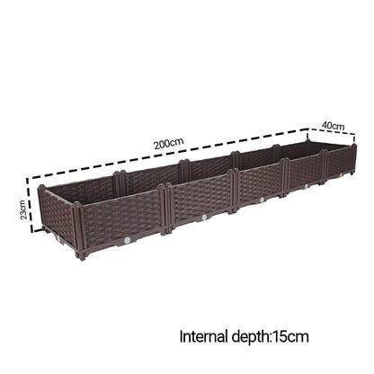 SOGA 2X 200cm Raised Planter Box Vegetable Herb Flower Outdoor Plastic Plants Garden Bed • LUZ-PlantBox5AX2