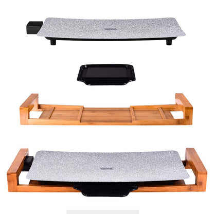 SOGA 2X Electric Ceramic BBQ Grill Non-stick Surface Hot Plate for Indoor & Outdoor Stone • LUZ-ElectricGrillPlateCeramicStoneX2