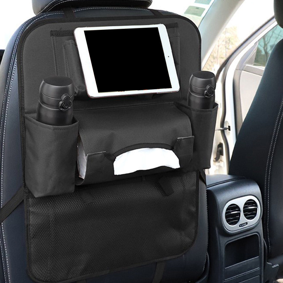 SOGA PVC Leather Car Back Seat Storage Bag Multi-Pocket Organizer Backseat and iPad Mini Holder Black • LUZ-CarStorage1SeatBagBLK