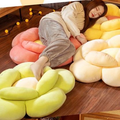 SOGA 2X Beige Double Flower Shape Cushion Soft Bedside Floor Plush Pillow Home Decor • LUZ-SCushion005X2