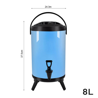 SOGA 8X 8L Stainless Steel Insulated Milk Tea Barrel Hot and Cold Beverage Dispenser Container with Faucet Blue • LUZ-VICDispenser8LBLUX8