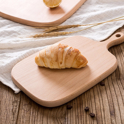 SOGA 33cm Brown Rectangle Wooden Serving Tray Chopping Board Paddle with Handle Home Decor • LUZ-WodF602