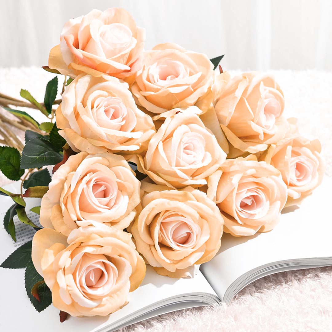 SOGA 5pcs Artificial Silk Flower Fake Rose Bouquet Table Decor Champion • LUZ-AFlowerRoseChampionX5