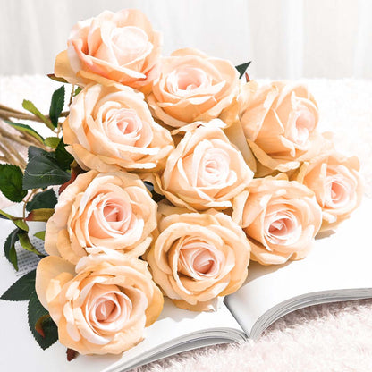 SOGA 5pcs Artificial Silk Flower Fake Rose Bouquet Table Decor Champion • LUZ-AFlowerRoseChampionX5