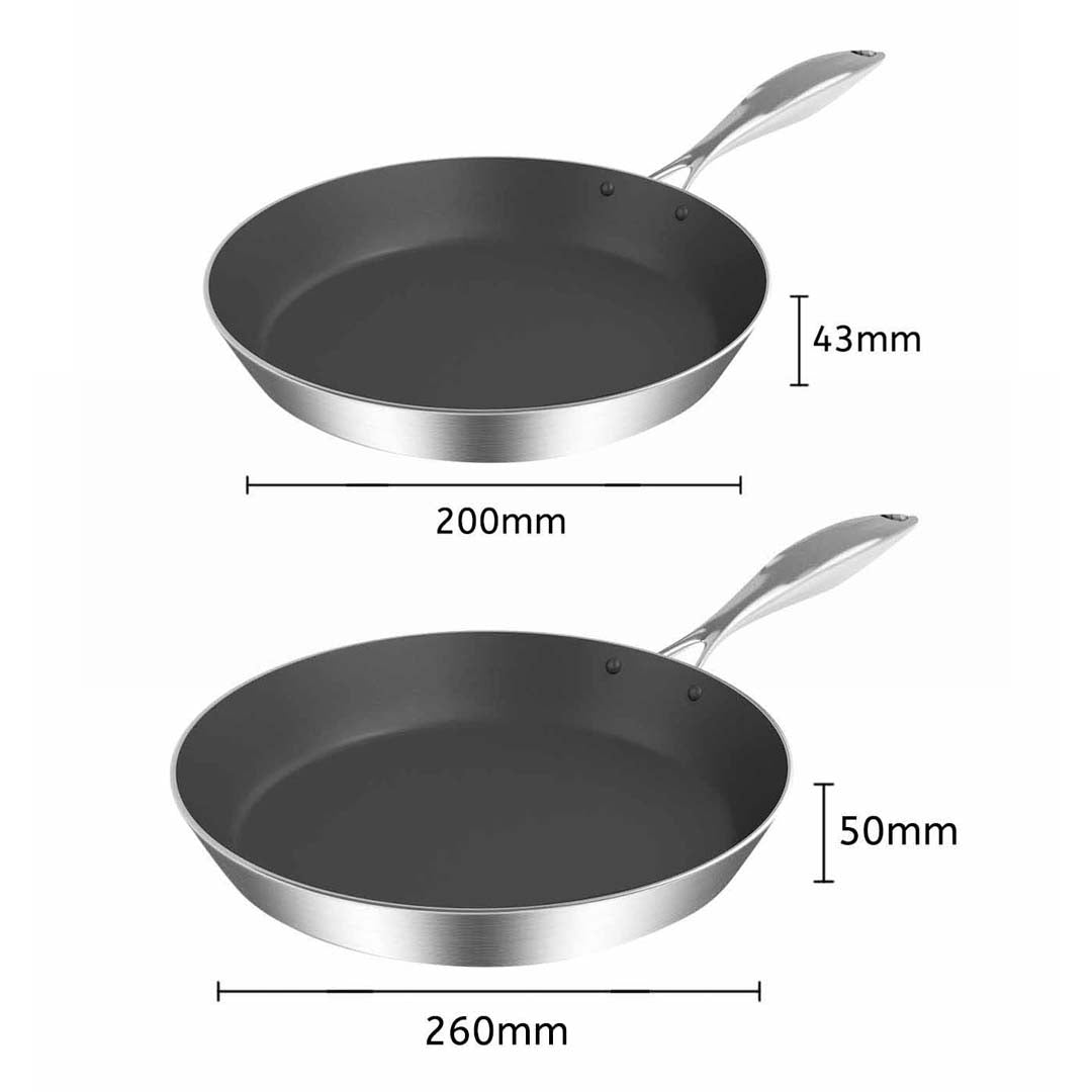 SOGA Dual Burners Cooktop Stove With 20cm and 26cm Induction Frying Pan Skillet • LUZ-ECooktDBL-FRY2868-FRY2871