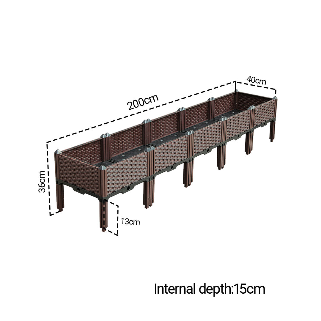 SOGA 2X 200cm Raised Planter Box Vegetable Herb Flower Outdoor Plastic Plants Garden Bed with Legs • LUZ-PlantBox5EX2
