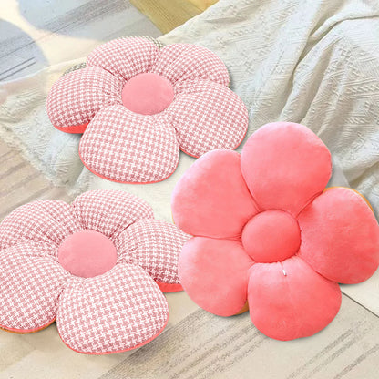 SOGA 2X Pink Flower Cushion Shaped for Floor and Sitting Throw Pillow • LUZ-SCushion098X2