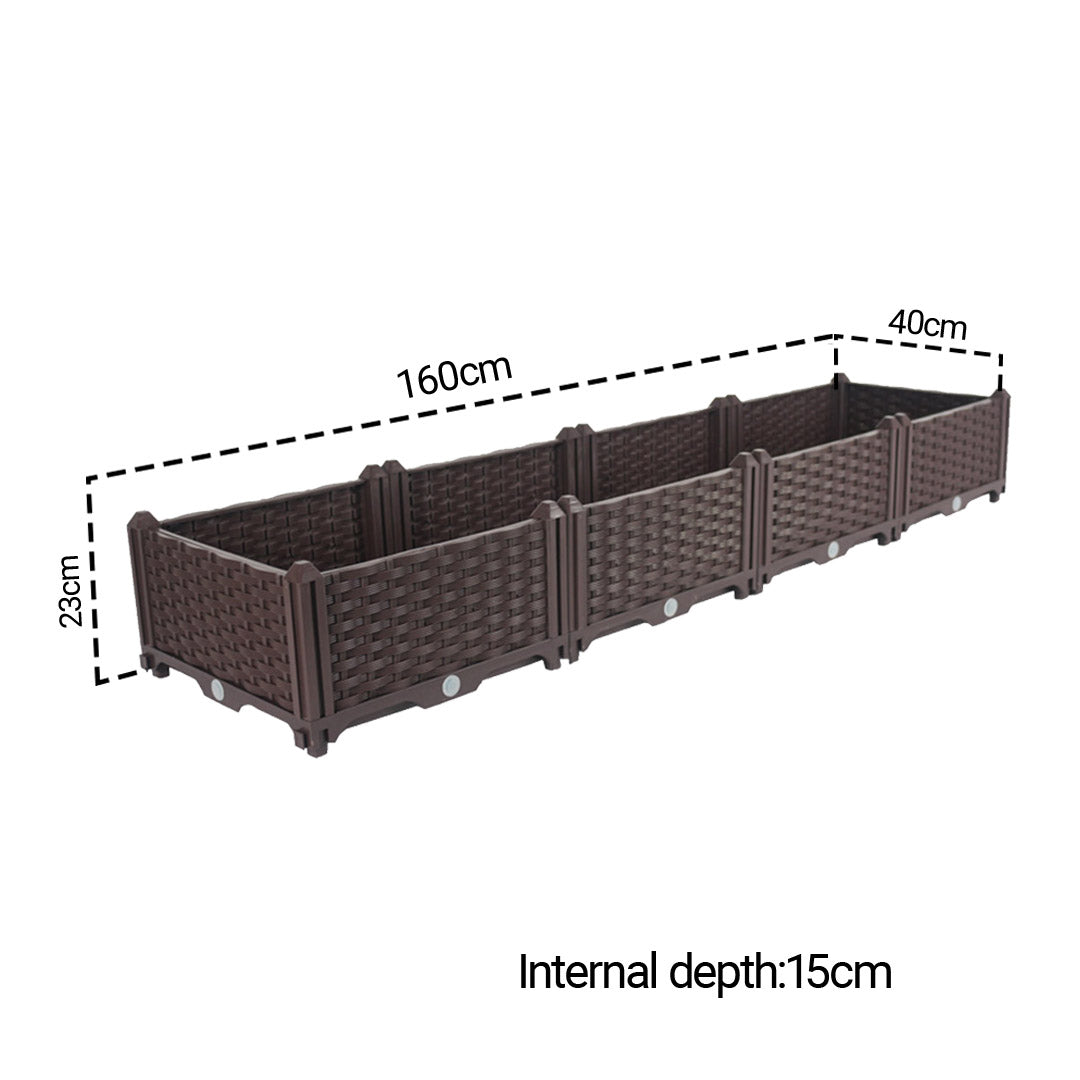SOGA 2X 160cm Raised Planter Box Vegetable Herb Flower Outdoor Plastic Plants Garden Bed • LUZ-PlantBox4AX2