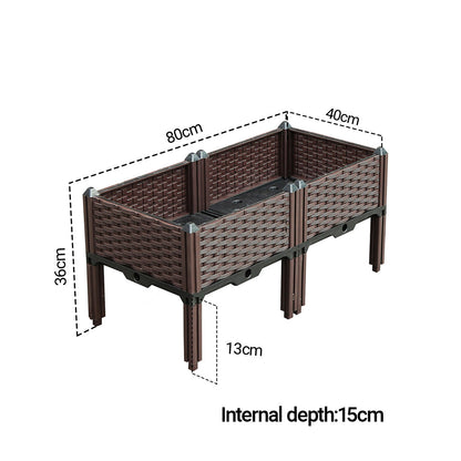 SOGA 80cm Raised Planter Box Vegetable Herb Flower Outdoor Plastic Plants Garden Bed with Legs • LUZ-PlantBox2E