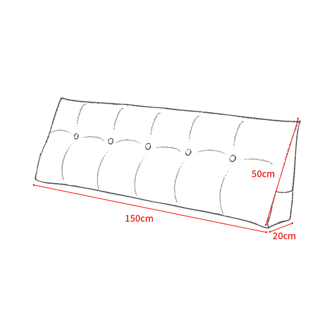 SOGA 2X 150cm Dark Grey Triangular Wedge Bed Pillow Headboard Backrest Bedside Tatami Cushion Home Decor • LUZ-PillowFab150GreyX2