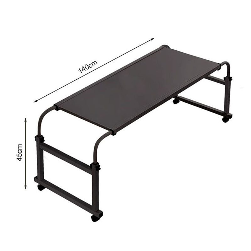 SOGA 120x45cm Black Cross Bed Movable Desk Table w/ Adjustable Length & Height • LUZ-SideTab29X2