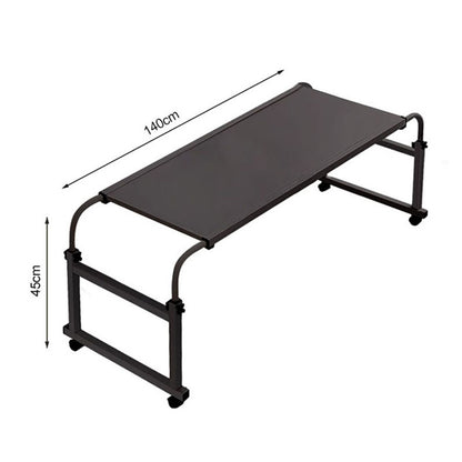 SOGA 120x45cm Black Cross Bed Movable Desk Table w/ Adjustable Length & Height • LUZ-SideTab29X2