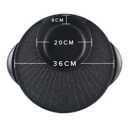 SOGA 2 in 1 Electric Stone Coated Teppanyaki Grill Plate Steamboat Hotpot 3-5 Person • LUZ-SteamboatHotPotandGrillRound