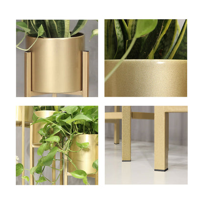 SOGA 30CM Gold Metal Plant Stand with Flower Pot Holder Corner Shelving Rack Indoor Display • LUZ-FPotH32GLD