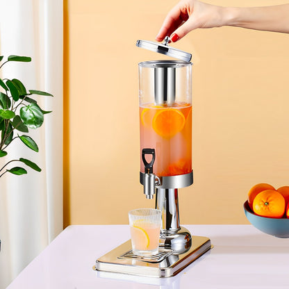 SOGA Single 3L Silver Stainless Steel Beverage Dispenser Ice Cylinder Clear Juicer Hot Cold Water Jug • LUZ-VICDispenser5712