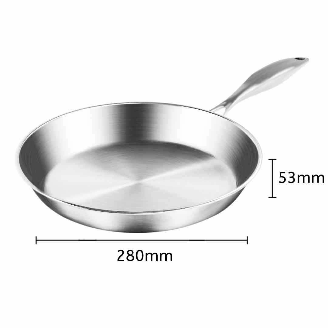 SOGA Dual Burners Cooktop Stove, 30cm Cast Iron Frying Pan Skillet and 28cm Induction Fry Pan • LUZ-ECooktDBL-Sizzle30-FRY2864