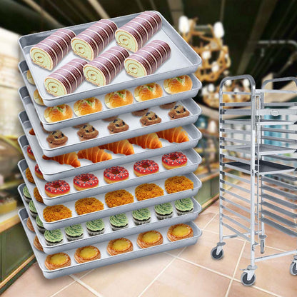 SOGA 8X Aluminium Oven Baking Pan Cooking Tray for Bakers Gastronorm 60*40*5cm • LUZ-GastronormPlate6040X8