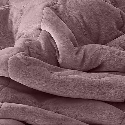 SOGA 2X Light Purple Throw Blanket Warm Cozy Double Sided Thick Flannel Coverlet Fleece Bed Sofa Comforter • LUZ-Blanket302X2