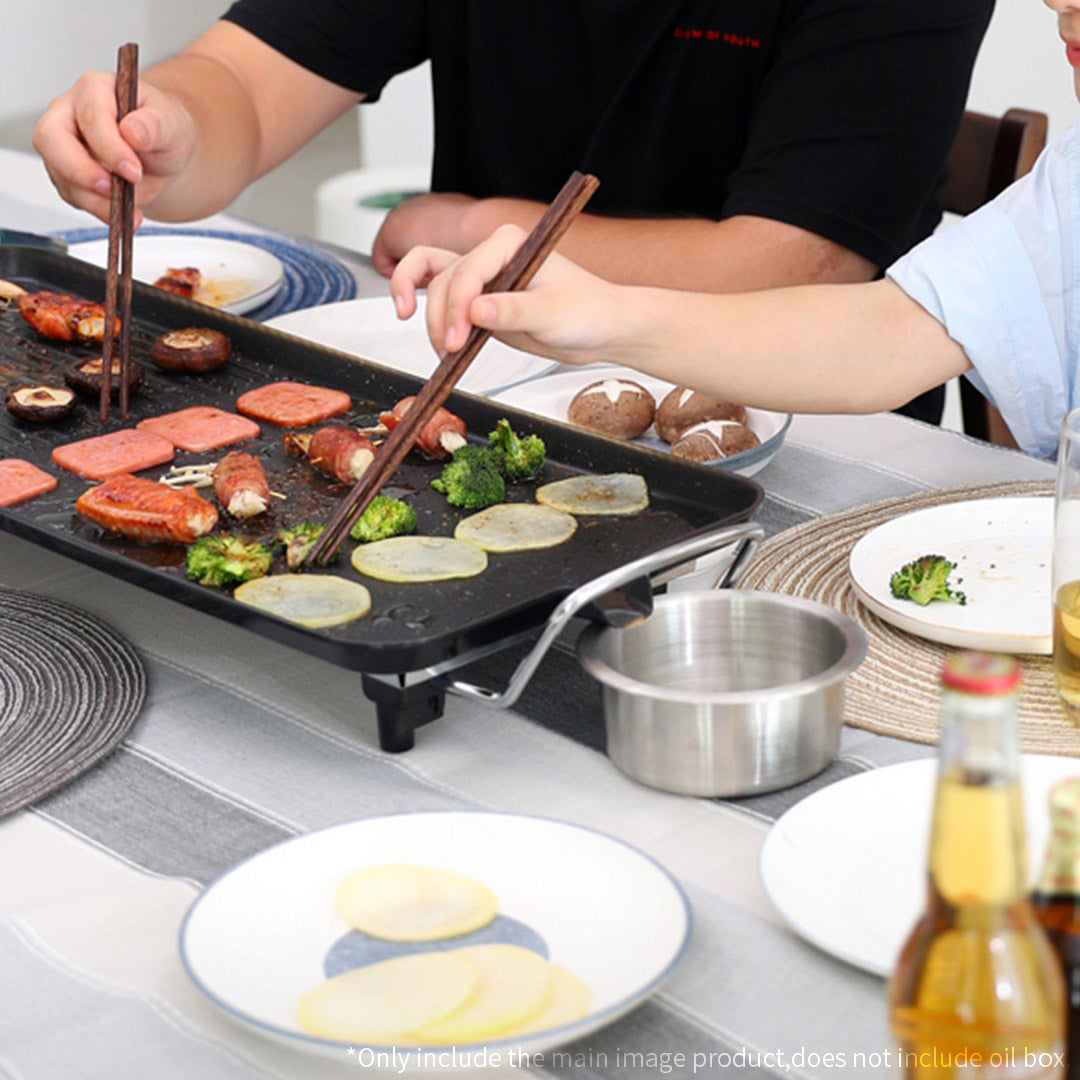 SOGA 2X 68cm Electric BBQ Grill Teppanyaki Plate Non-Stick Surface Hot Plate Kitchen 6-8 Person • LUZ-KoreanBBQPlate68CMX2