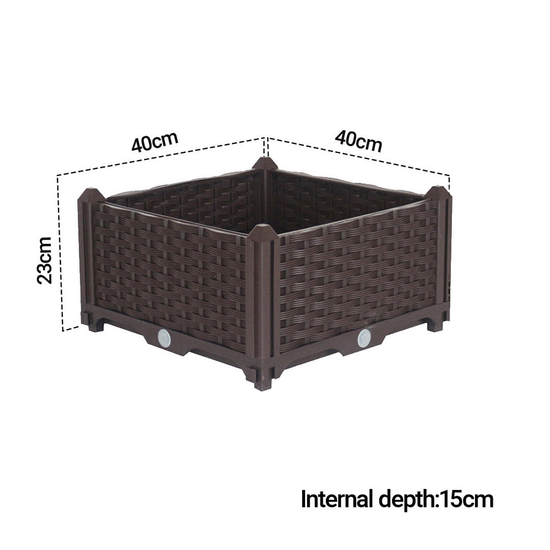 SOGA 40cm Raised Planter Box Vegetable Herb Flower Outdoor Plastic Plants Garden Bed • LUZ-PlantBox1A
