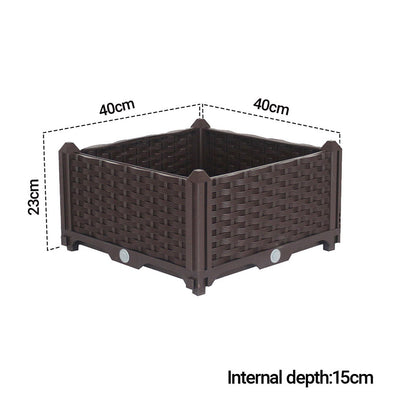 SOGA 40cm Raised Planter Box Vegetable Herb Flower Outdoor Plastic Plants Garden Bed • LUZ-PlantBox1A