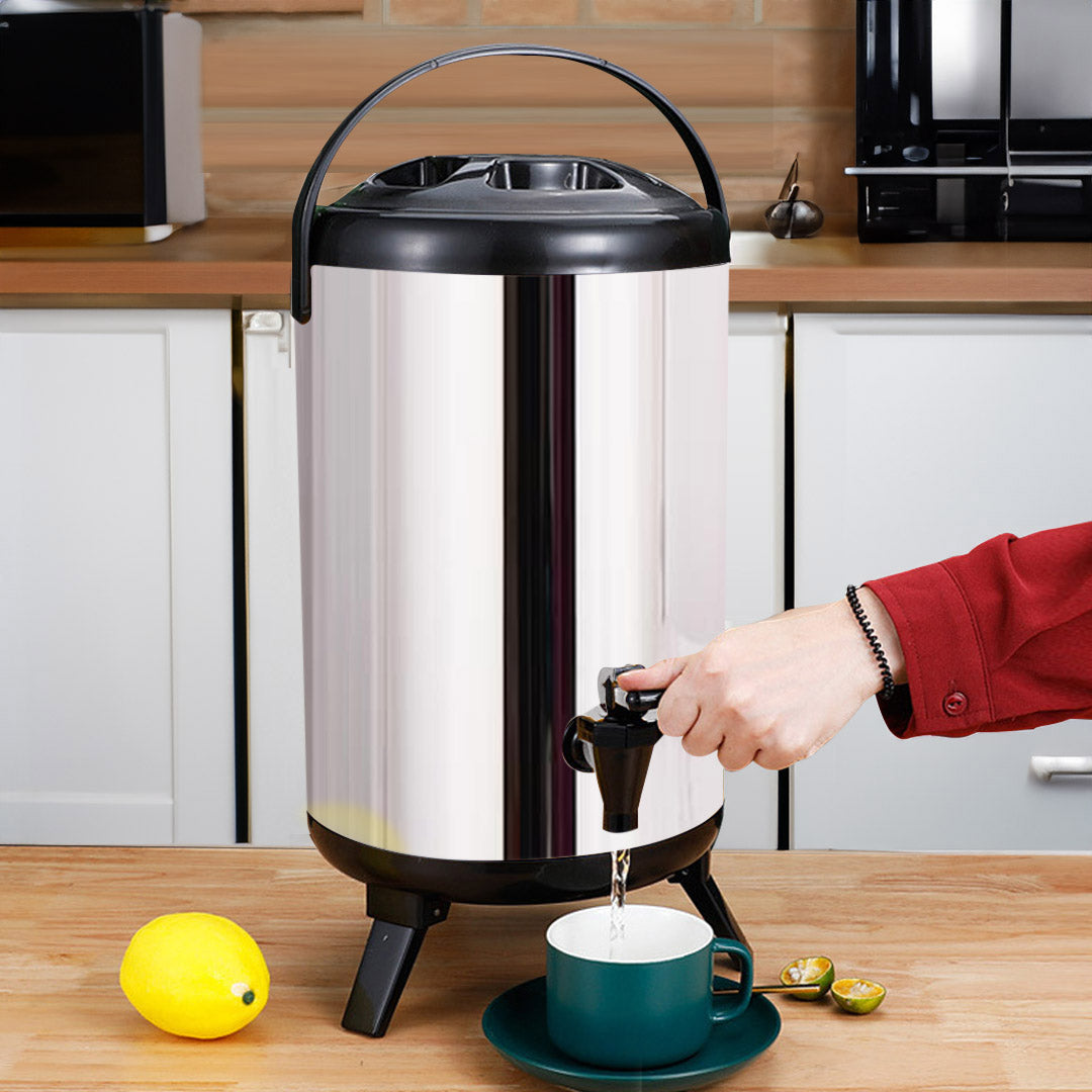 SOGA 10L Portable Insulated Cold/Heat Coffee Tea Beer Barrel Brew Pot With Dispenser • LUZ-BeverageDispenser10L