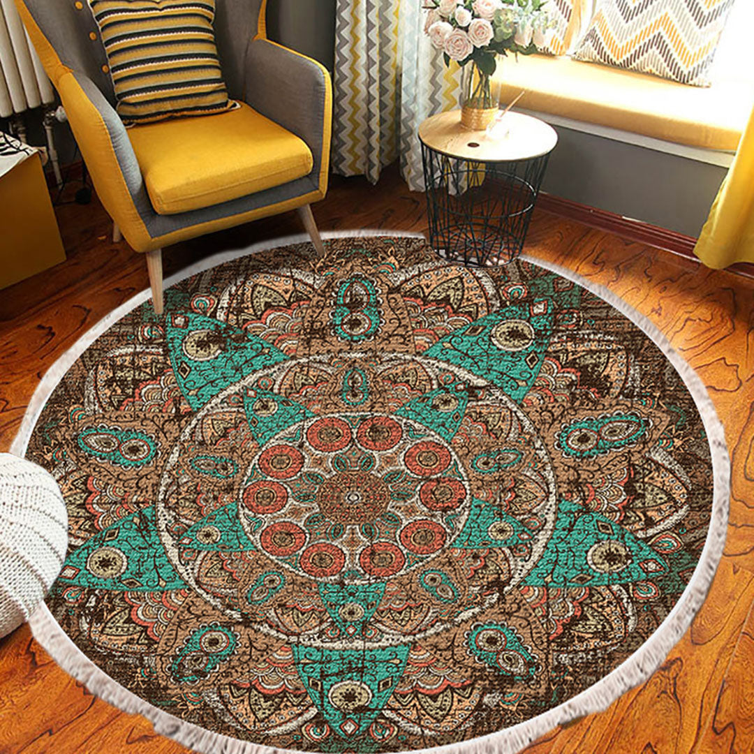SOGA 2X 90cm Mandala Round Area Thick Anti-slip Doormat, Home Decor • LUZ-CarpetYH30X2