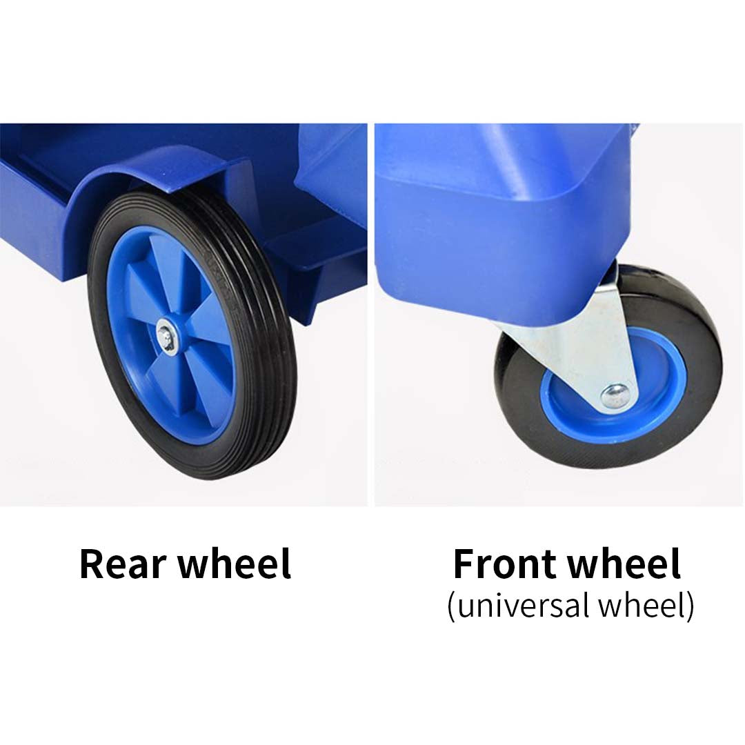 SOGA 2X 3 Tier Multifunction Janitor Cleaning Waste Cart Trolley and Waterproof Bag Blue • LUZ-FoodCart033GWBlueX2