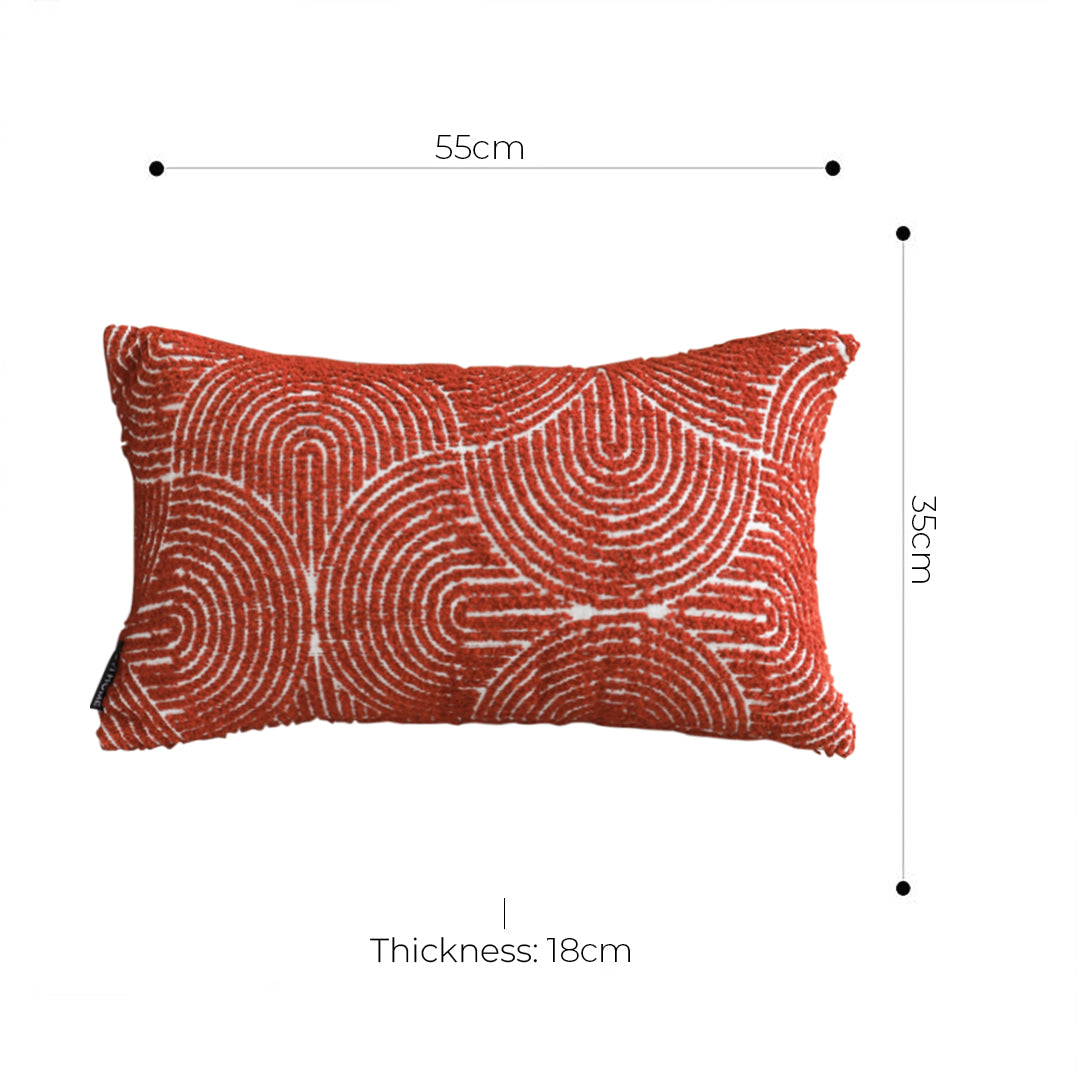 SOGA 35cm Throw Pillow Burgundy Cinnabar Perfect Burnt Indoor and Outdoor Corded for Home Decor • LUZ-FrenchCushion315