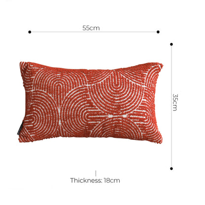 SOGA 35cm Throw Pillow Burgundy Cinnabar Perfect Burnt Indoor and Outdoor Corded for Home Decor • LUZ-FrenchCushion315