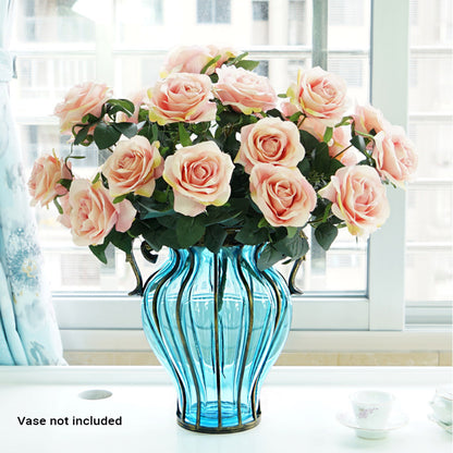 SOGA 4 Bunch Artificial Silk Rose 9 Heads Flower Fake Bridal Bouquet Table Decor Champion • LUZ-HO-F001