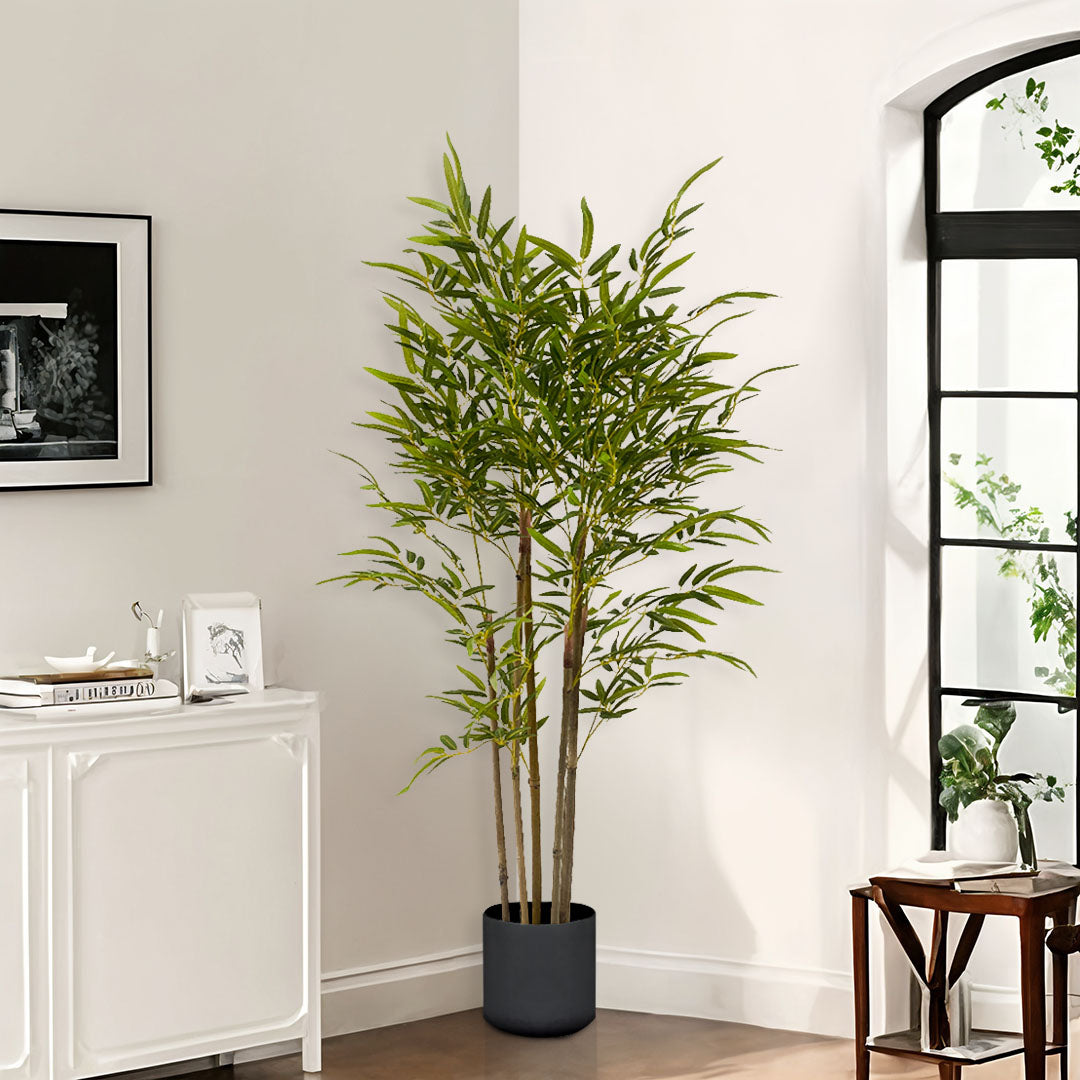 SOGA 2X 150cm Lucky Bamboo Tree Bambusa Vulgaris Artificial Plant w/ 7 Branches Home Accent Decor • LUZ-APlantFHZ150X2