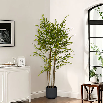 SOGA 2X 150cm Lucky Bamboo Tree Bambusa Vulgaris Artificial Plant w/ 7 Branches Home Accent Decor • LUZ-APlantFHZ150X2