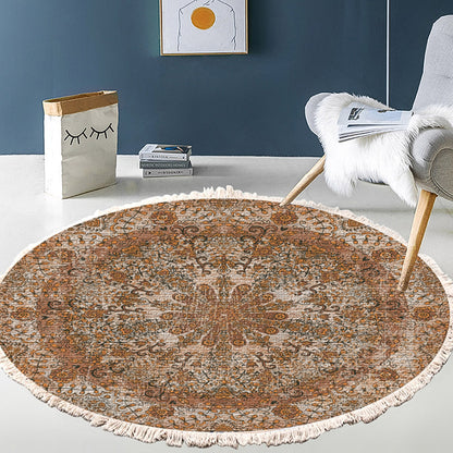 SOGA 2X 120cm Mandala Pattern Circle Area Rugs for Living Room Lounge, Anti-slip Doormat, Home Decor • LUZ-CarpetYH24X2