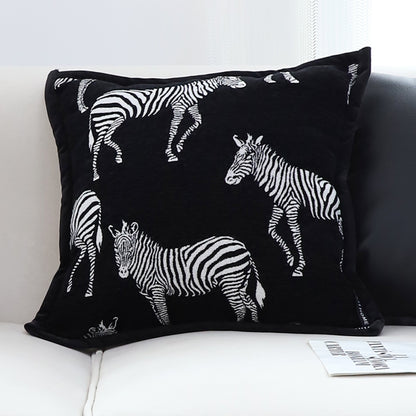 SOGA 2X 45cm Black Light Luxury Zebra Cushion Decorative Square Pillow Living Room Home Decor LUZ-FrenchCushion290X2