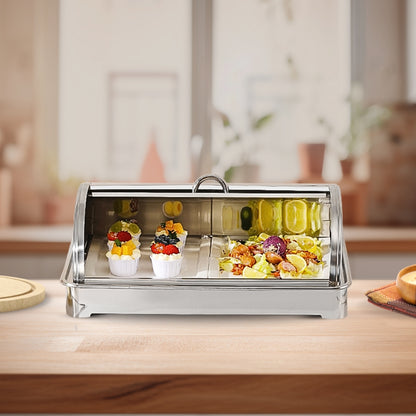 SOGA 59x38.5cm Silver Color Ceramic Serving Bowl Chafing Dish for Kitchen Essential • LUZ-ChafingDish6V13