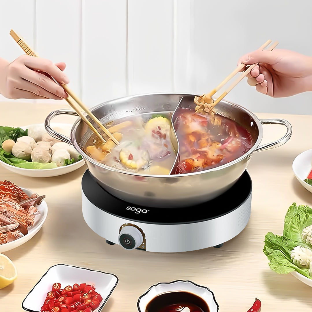 SOGA 2X 26cm Smart Electric Induction Cooktop Portable Kitchen Cooker for Cookware • LUZ-CooktopC20A6X2