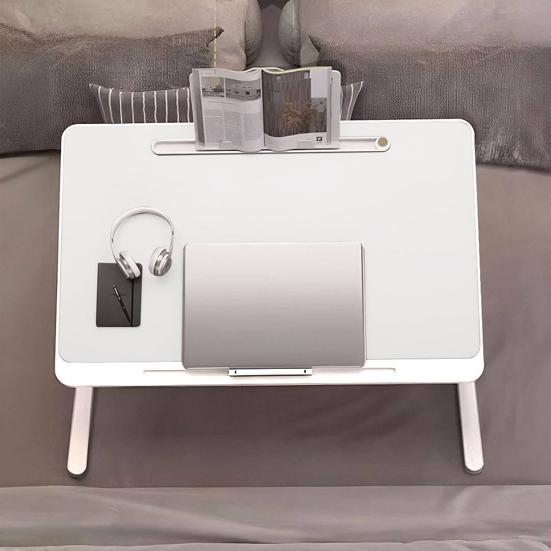 SOGA 60X40cm White Small Laptop Bed Portable Foldable Study Table Adjustable • LUZ-BedTableA9X2